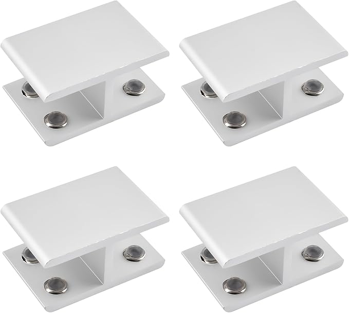 INCREWAY 4 Pack Adjustable Aluminum Alloy Glass Shelf Support Bracket, Double Side Clamp Holder for 15-20mm Thickness, 180 Degrees