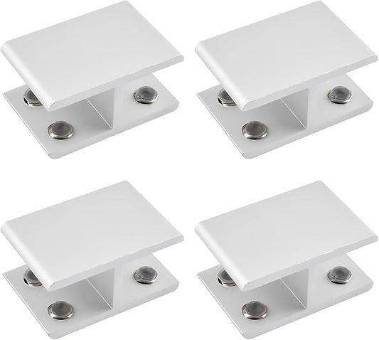 INCREWAY 4 Pack Adjustable Aluminum Alloy Glass Shelf Support Bracket, Double Side Clamp Holder for 15-20mm Thickness, 180 Degrees