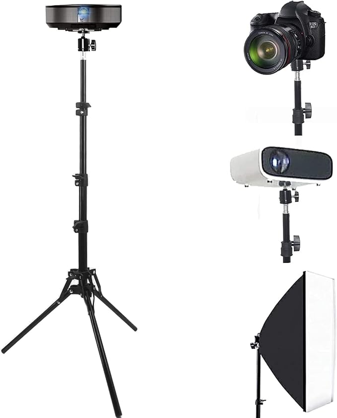 Coret Mini Projector Stand, Portable Camera Holder with 360 Rotatable Head, Adjustable Height 26-60in