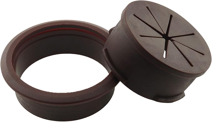 HJGarden 2PCS 50mm Desk Grommets Wire Hole Cover Flexible Desk Cord Organizer for Office PC Cable Managing and Hiding, Brown
