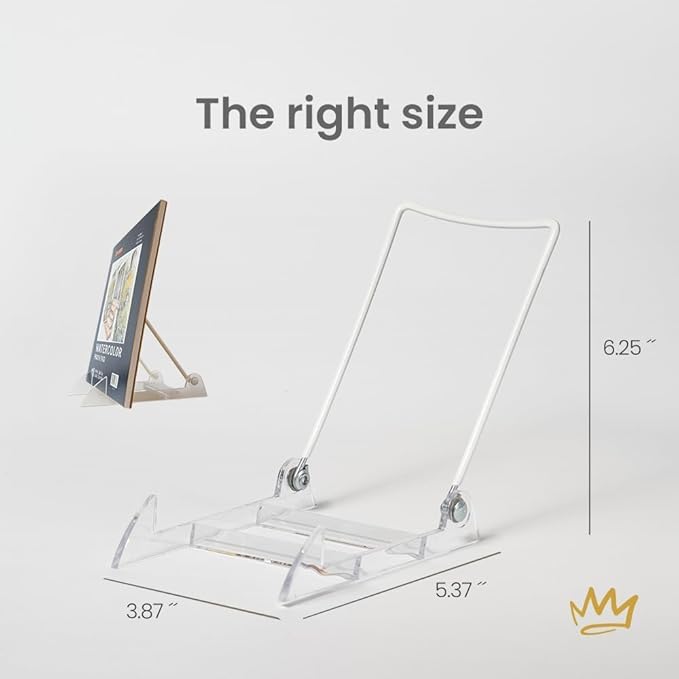 KINGDOM SOLUTIONS MADE IN USA 48-Pack Adjustable Acrylic Easels - Plate Stand - Sturdy Book Stand for Art, Pictures, Plates, Frames - Unique on the Market