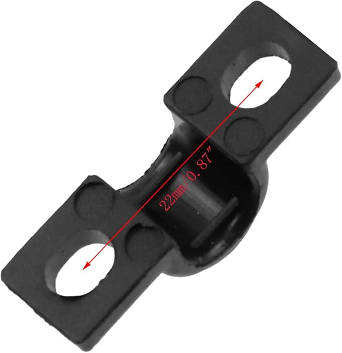 20pcs Wire Shelf Loop Clips Black Two Holes Pipe Tube 0.31" U Bracket Clamps 8MM Conduit Pipe Strap Clamps for Wire Cable Tube (Black, Fit for 8mm)