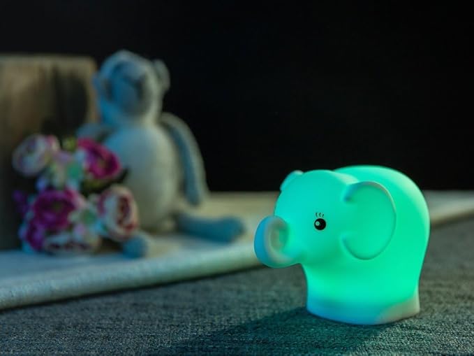 Baby Night Light for Car Seat- Dimming Function 9 Colors Changing Eye Caring Portable Rechargeable & Timing Bedside Lamp Light Up Toddler Bed Room Travel Essentials Squishy Silicone Infant BPA Free