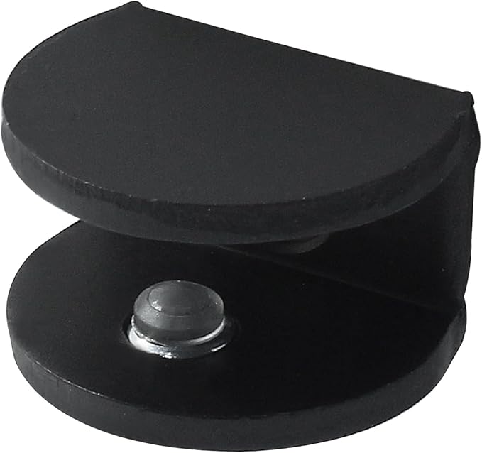 Bivethoi Glass Shelf Bracket Adjustable Shower Brackets, Heavy Duty Rectangle Clamp Holder Glass Shelves, Wall Mount Clamps Clip Support Panel Hardware Replacement Part, Black(Pack of 16)