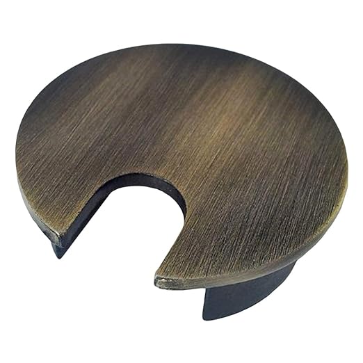 Electriduct 2" Metal Desk Grommet Cable Hole Cover Wire Cord Organizer | Brushed Bronze (3 Pack)