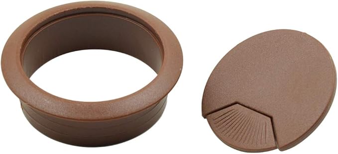 Biaungdo Desk Grommet Plastic Wire Cable Organizer 2" x 2" Brown (5 Pack)
