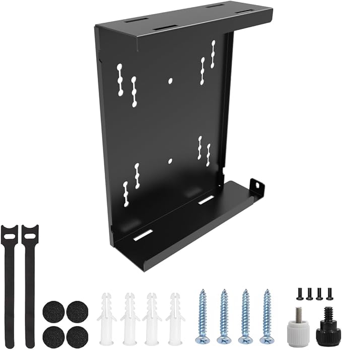 JINGCHENGMEI Wall Mount for Mini PC, Compatible with Dell OptiPlex Micro Form Factor Case, VESA and Under Desk Available, Fits MFF 7080, 7060, 7010, 5060, 3040, 3046, 3050, 3060, 3090 and More(HDM)