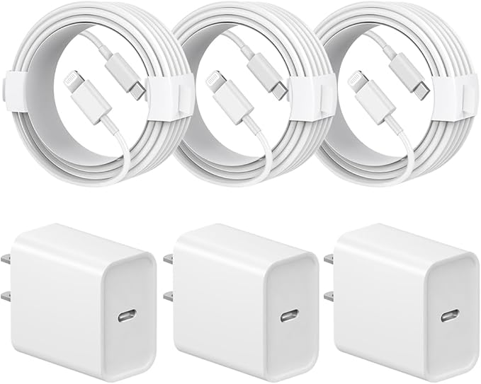 iPhone 14 13 12 11 Charger Fast Charging iPhone Fast Charger 3-Pack 20W iPad Charger 6FT C Chargers Fast Charging Cord Whit iPhone 14/14 Pro Max/13 Pro/13/12 Mini/12 Pro Max/11 Pro Max/Xs and iPad