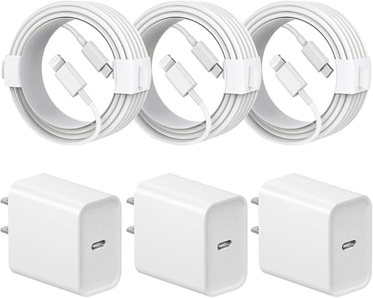 iPhone 14 13 12 11 Charger Fast Charging iPhone Fast Charger 3-Pack 20W iPad Charger 6FT C Chargers Fast Charging Cord Whit iPhone 14/14 Pro Max/13 Pro/13/12 Mini/12 Pro Max/11 Pro Max/Xs and iPad