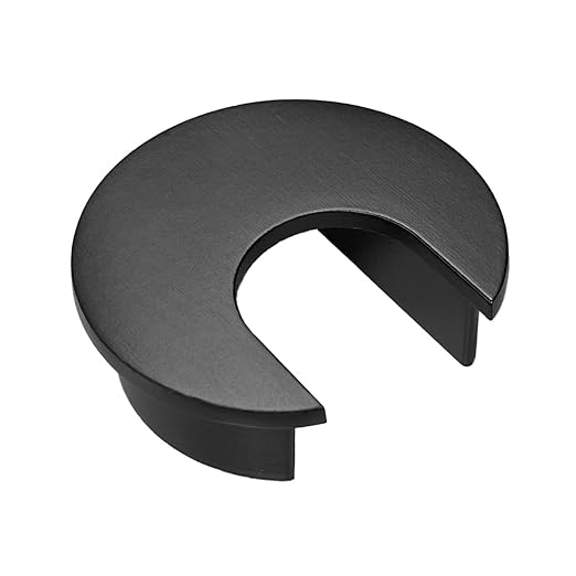 Electriduct 1.57" Metal Desk Grommet 40mm Cable Hole Cover Wire Cord Organizer (Large Opening) | Black Epoxy