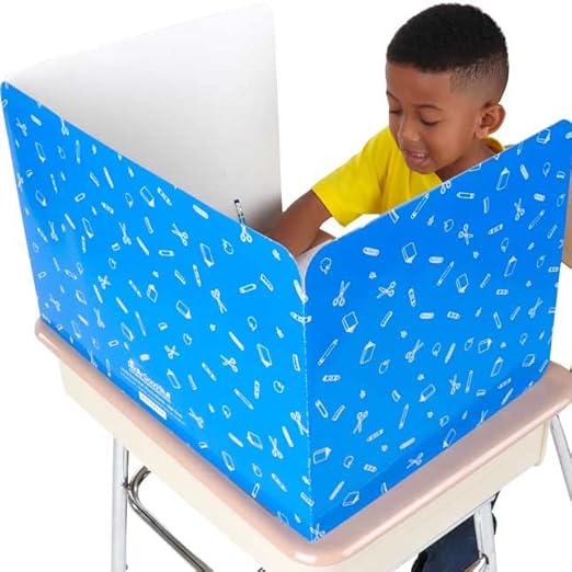 Really Good Stuff Large Privacy Shields Set of 12, Green, Glossy Finish - Distraction-Free Learning - Desk Dividers for Students, Testing Folders, Cardboard Panels, Classroom Essentials