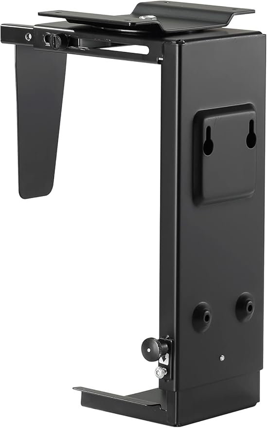 Pholiten Under Desk CPU Mount, Universal PC Wall Mount, 3.94 to 11.61 Inch Wide Computer Case CPU Hanger Holder, Adjustable 360 Swivel, Secure Lock, Max Load 44Lbs