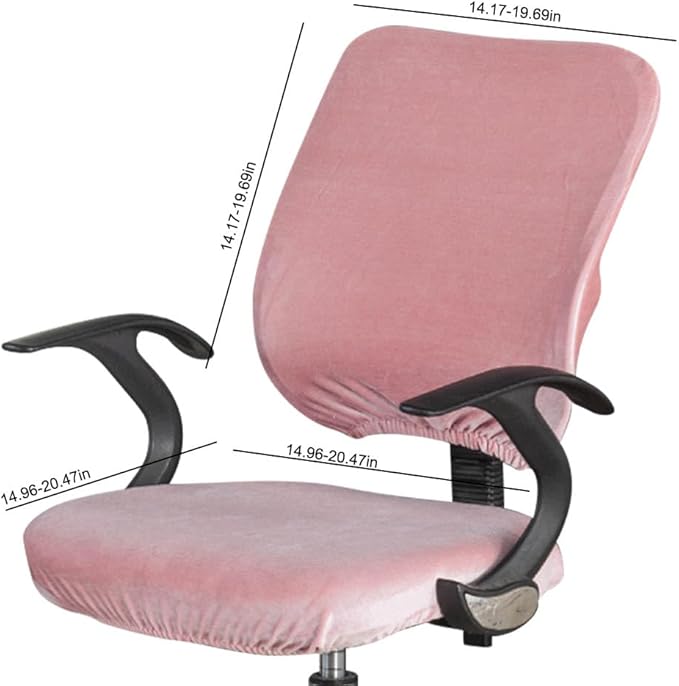 VIOKKO Stretch Spandex Velvet Computer Office Chair Covers, Removable Washable Universal Chair Slipcovers for Hotel Home Bar Wedding Party Decor (Chair Seat Cover + Backrest Cover)