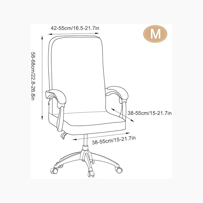 Halloween Office Chair CoversHorror Bloody Handprints Footprints on White Horror Theme Print Stretchable Slipcover for Modern Simplism Style High Back Boss Chair(No Chair) (Halloween06, M)…