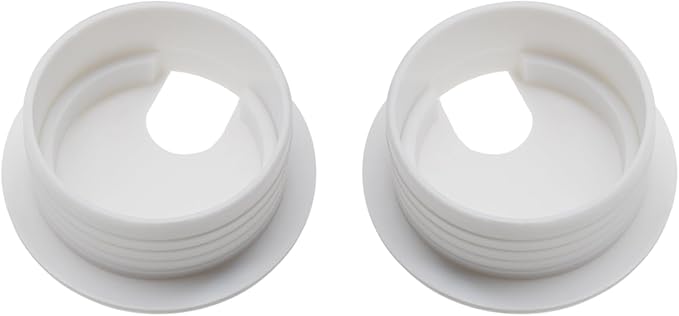 1-3/4 Inch (45 mm) U-Shaped Opening Desk Grommet LBTODH 2 Pcs ABS Plastic Cable Hole Cover Cable Cord Grommet to Arrange Wires & Cords Through Computer Table/Countertops (White)