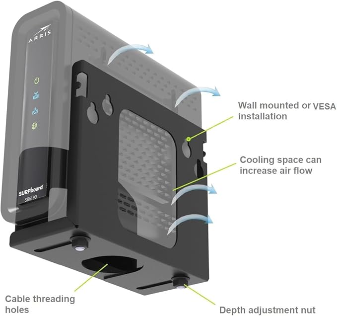 Beiyier Cable Box Mount and Adjustable Wall Mount for Small Wide Devices, Like Streaming Media Devices, DVD Players and Boxes（CableBoxM