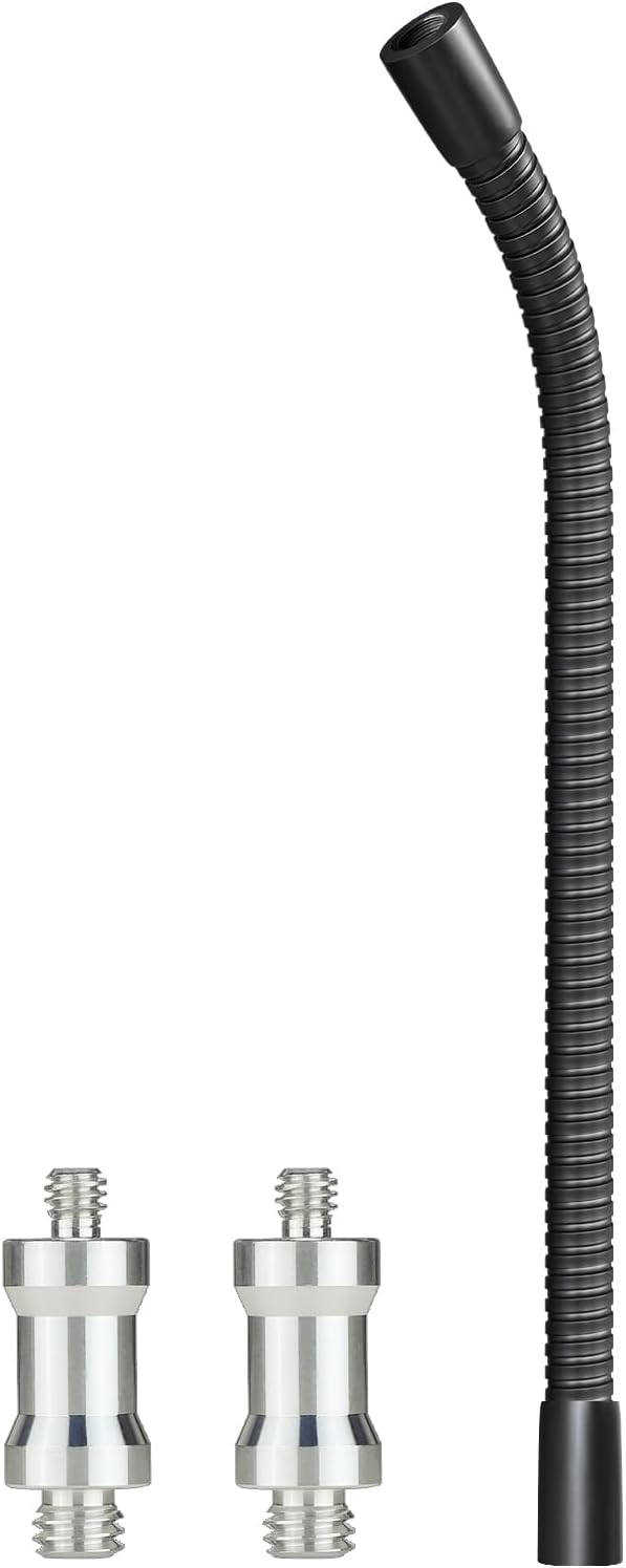 Heavy-Duty 24" Flexible Gooseneck Arm Extension Tube Bar Rod Kit Flex Mount with 1/4" & 3/8" Threads for Mobile Phones Cameras Mic Lighting and More Fits Most Stands Tripods Rigs Grips and Clamps