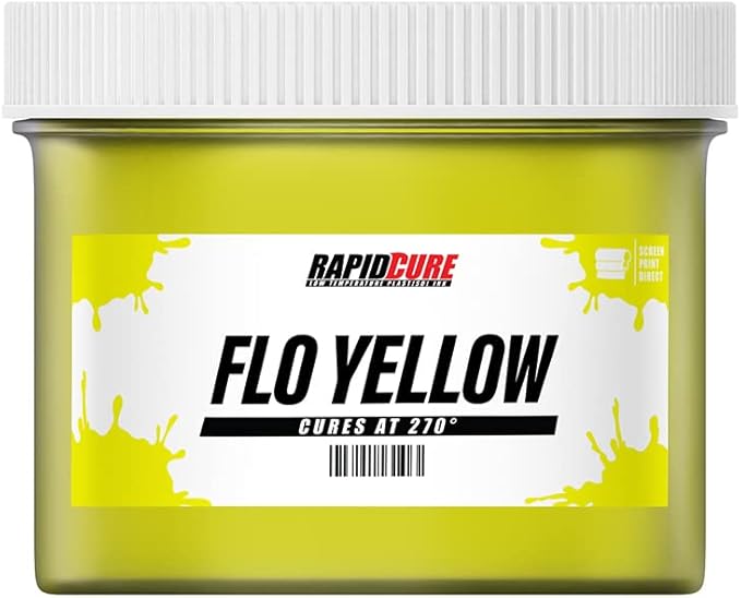 Rapid Cure® Screen Printing Ink Fluorescent Yellow (Quart - 32oz.) - Plastisol Ink for Screen Printing, Fast Curing Fabric Paint - Screen Print Direct®, USA Made