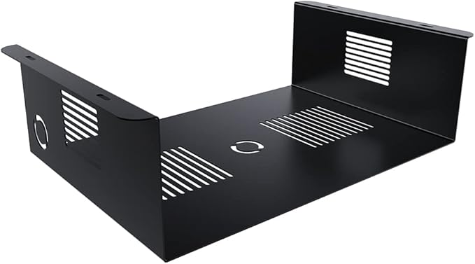 Oeveo Under Desk PC Mount UCM-654 — Made in USA, Heavy-Duty Tech Support Bracket | Desktop Computers, PC, CPU, Gaming Console Mounting Application | Black Powder Coated Steel — 16W x 5H x 11D (1 Pack)