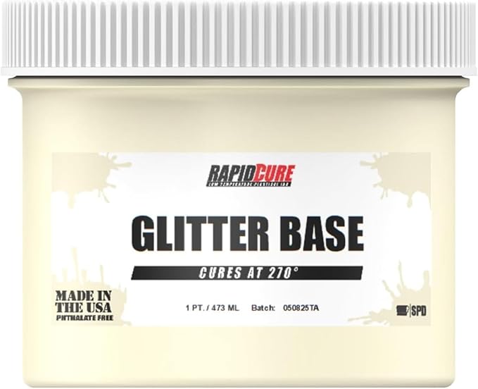 Rapid Cure® Plastisol Glitter Base (Glitter Not Included) – Mix with Glitter for Custom Sparkle Ink – Glitter Base for Screen Printing, Garment Design, and Apparel Decoration (Gallon)
