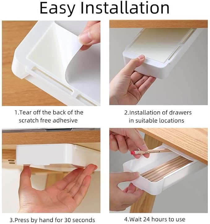 Under Desk Drawer Organizer Slide Out Drawer (6)