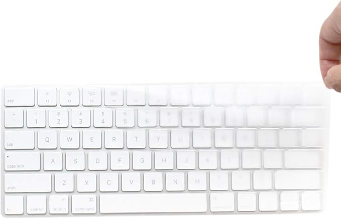 ProElife Ultra Thin Silicone Keyboard Protector Cover Skin for Apple Magic Keyboard & Magic Keyboard 2 (U.S Version, Model: MLA22L/A-A1644, Without Numeric Keypad) (Transparent)