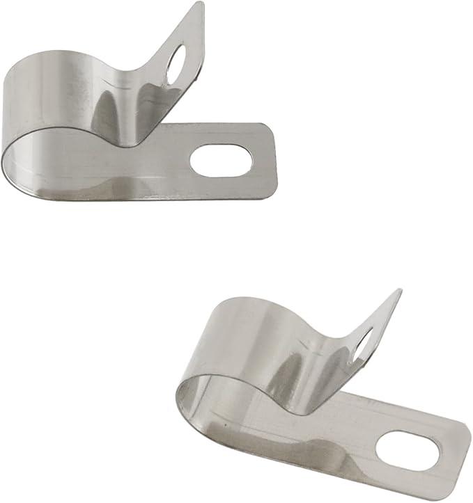 Antrader R-Type Cable Clips,10mm/0.39" Cable Clamps with Screws,304 Stainless Steel,100Pcs