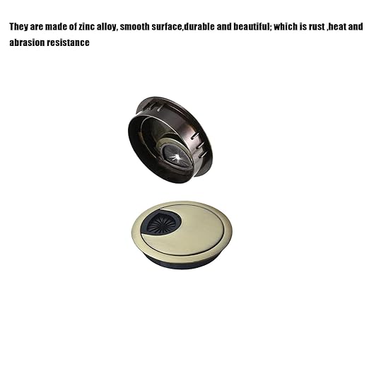 TuTuYa 4PCS Desk Grommet, Bronze Desk Grommet 2 Inch(50 mm) Desk Cable Grommet Desk Cable Hole Covers with Hole Saw, Ideal Solution for Office and Home Table Cable (Bronze, 2 Inch)