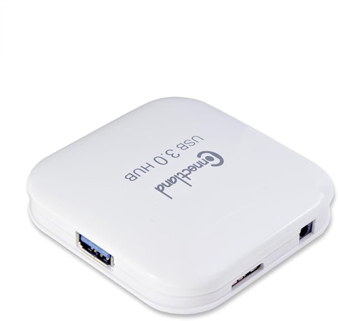 Connectland USB 3.0 4 Port Hub 5Gbps Data Transfer Rate Components Other White - CL-HUB20127