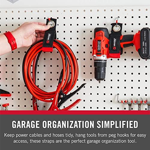 Velcro 18 in. x 2 in. Easy Hang Extension Cord Strap, Bundling Strap with Grommet Hook and Loop (2-Pack) VEL-30749-USA