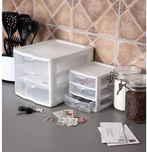 Sterilite 17918004 3 Drawer CLR Organizer, 6"x4"x3", White