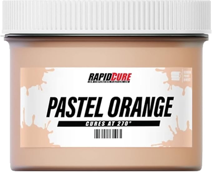 Rapid Cure® Screen Printing Ink Pastel Orange (Pint - 16 oz.) - Plastisol Ink for Screen Printing Fabric - Low Temp. Curing Plastisol by Screen Print Direct - Orange Plastisol Ink for Silk Screens