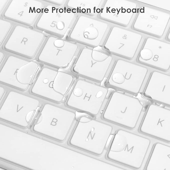 ProElife Keyboard Cover Skin for 2024-2021 Apple Magic Keyboard 3 with Touch ID A3118 A2449 Ultra Thin Silicone Keyboard Protector for iMac 24'' / Mac mini M4 M2 M1 Chip Keyboard Accessories (Clear)
