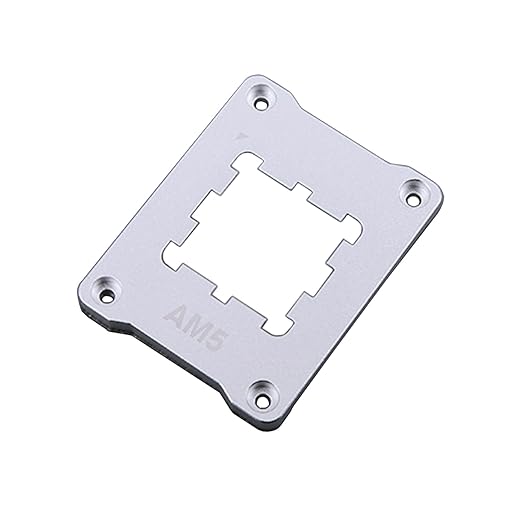 CPU Holder AM5 Anti-Bending Contact Frame with 4Pcs Screws & 1x Screwdriver & 1x Heat Dissipation Corrective Anti-Bending Fixing Frame 2.95x2.2inch (Silver)
