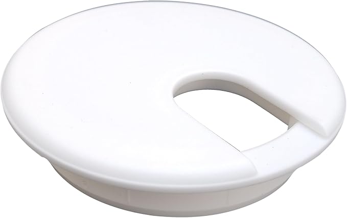 5 Pack Rok Hardware 3" (76mm) White Round Computer Desk Table Port Wire Cable Cord Organizer Hole Cover Grommet, ROKRG3WHT