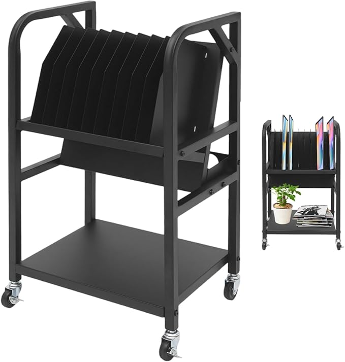 10 Device Open Charging and Storage Rack Laptop Charging Station for Classroom, Offices, and Libraries