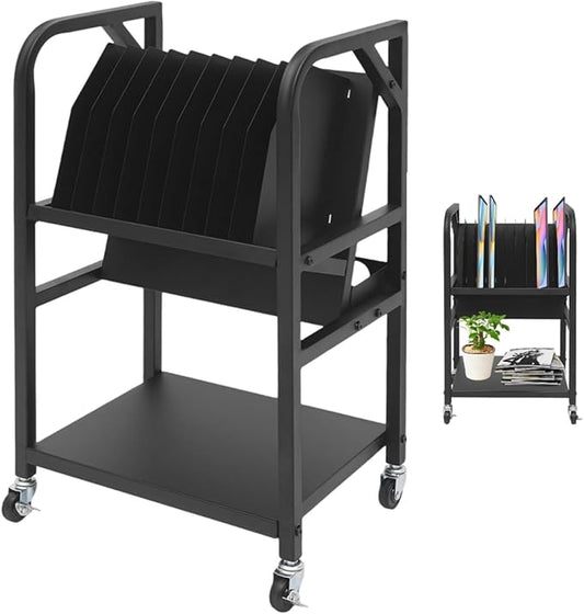 10 Device Open Charging and Storage Rack Laptop Charging Station for Classroom, Offices, and Libraries