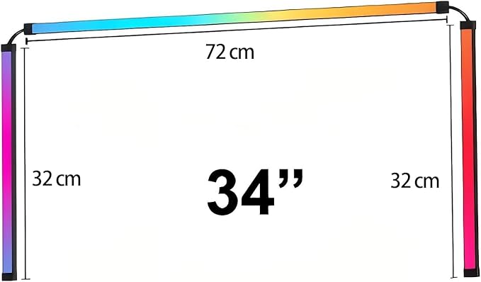 Smart LED Strip Lights for Computer Monitor Backlight, RGB Gaming Lights for 34 inch Screen, 3 Sides