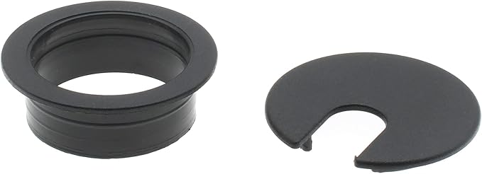 1-1/2 Inch (38 mm) U-Shaped Opening Desk Grommet 2 Pcs ABS Plastic Cable Hole Cover Cable Cord Grommet to Arrange Wires & Cords Through Computer Table/Countertops (Black)