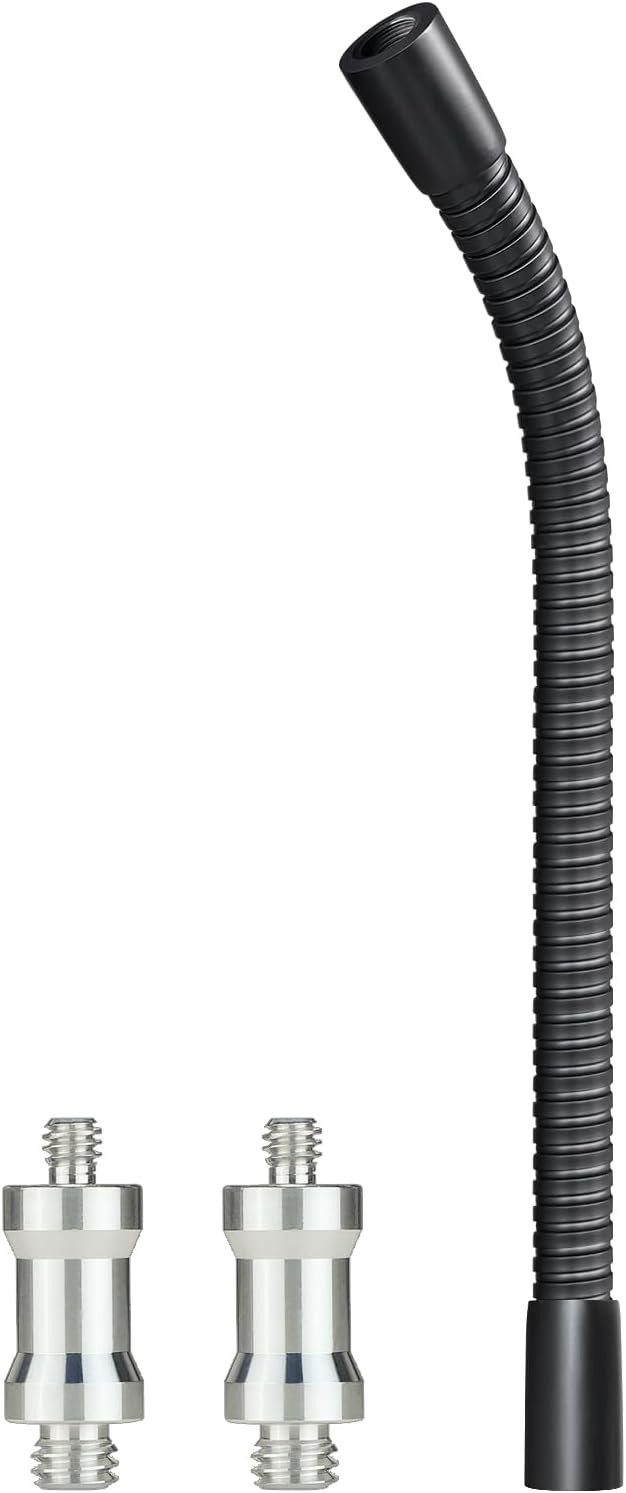 Heavy-Duty 19" Flexible Gooseneck Arm Extension Tube Bar Rod Kit Flex Mount with 1/4" & 3/8" Threads for Mobile Phones Cameras Mic Lighting and More Fits Most Stands Tripods Rigs Grips and Clamps