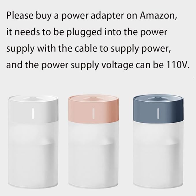 Mini Humidifier, USB Power Supply, Suitable for Study Room, Bedroom, Baby Room, Office, Car, With 7 Color LED, Air Humidifier, Can Be Used for Facial Moisturizing (Black)