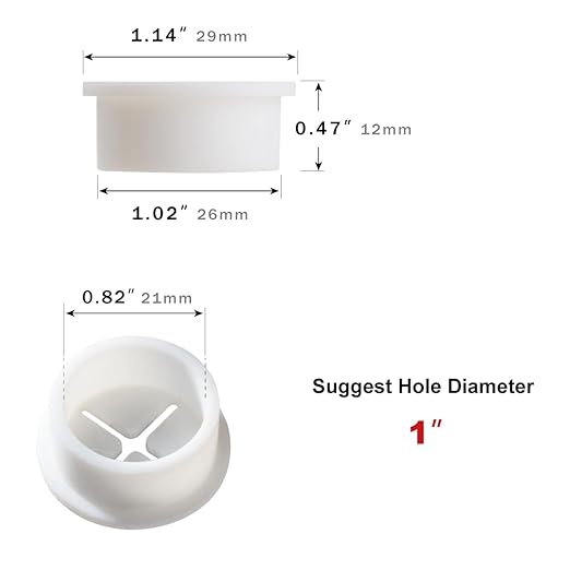 keenkee 2 PCS Cable Grommet Made of Flexible Silicone 1 Inch Desk Grommets for Table and Other Furnitures Hole Cover Cord or Wire Pass Through White Color