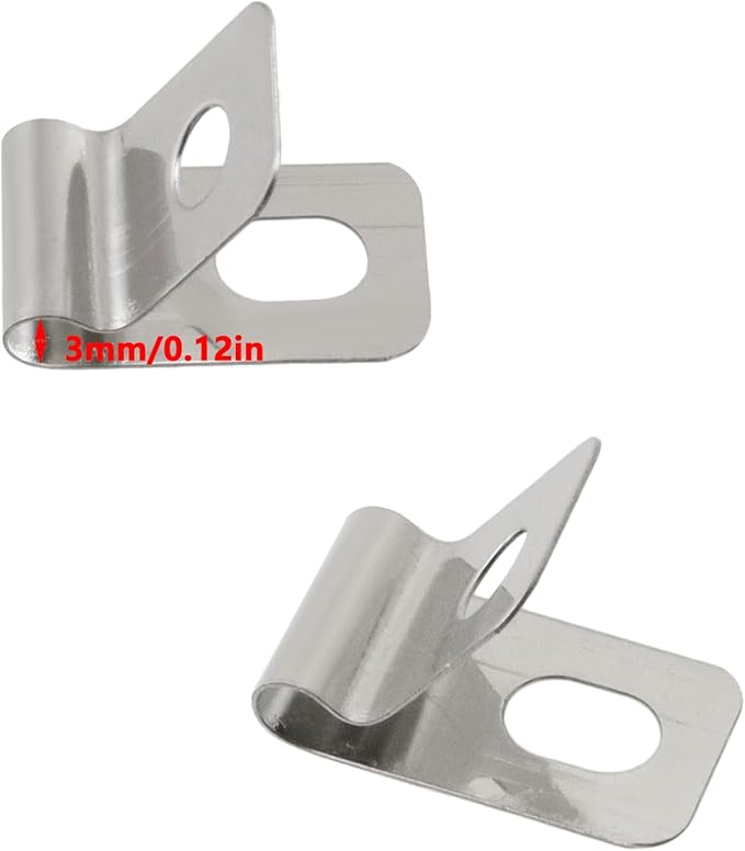 Antrader R-Type Cable Clips,3mm/0.12" Cable Clamps with Screws,304 Stainless Steel,100Pcs