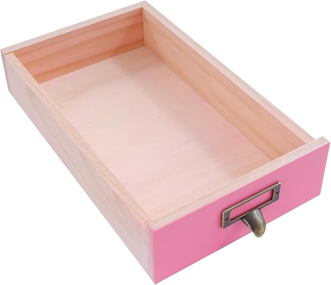 12 Drawers Apothecary Cabinet, 4-Pack Wood Tabletop Medicine Cabinet, Vintage Desktop Drawer Library Card Catalog Cabinet Wooden Chest Drawer Organizer for Tea Herbs Jewelry Stationery (Pink)