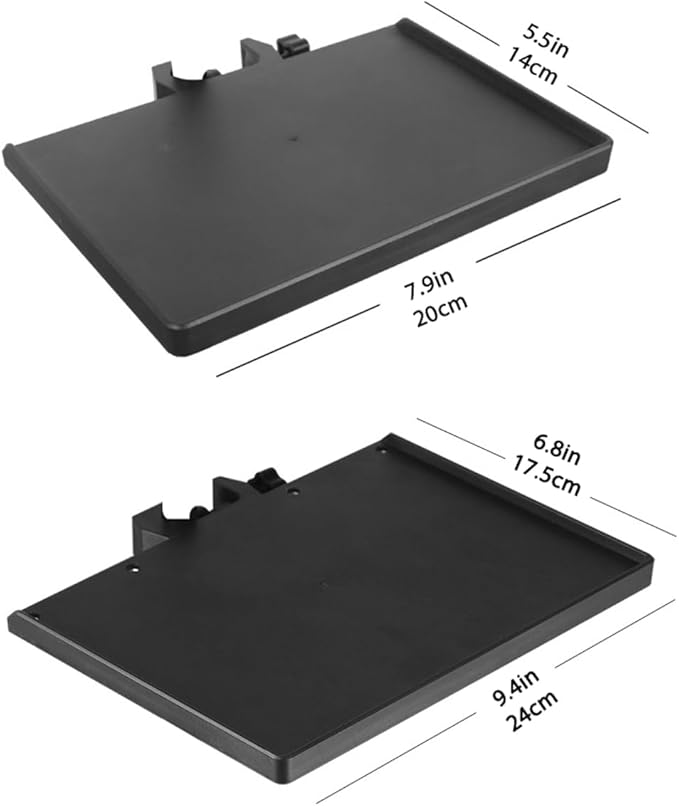 2 Pcs Universal Microphone Stand Tray, Adjustable Clamp-On Rack Tray Holder Mic Rack Stand Tray for Music Sheet, Live Streaming, Karaoke, Recording, Music Stand Accessories（5.5X7.9in，6.8X9.4in）