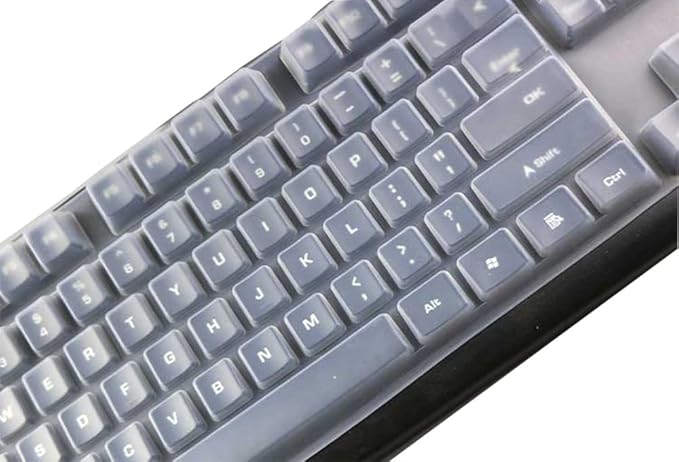 Dust-Proof Silicone Keyboard Skin Cover Compatible for Logitech K845 Mechanical Illuminated Keyboard, K845 Mechanical Illuminated Keyboard Skin Accessories (Clear)