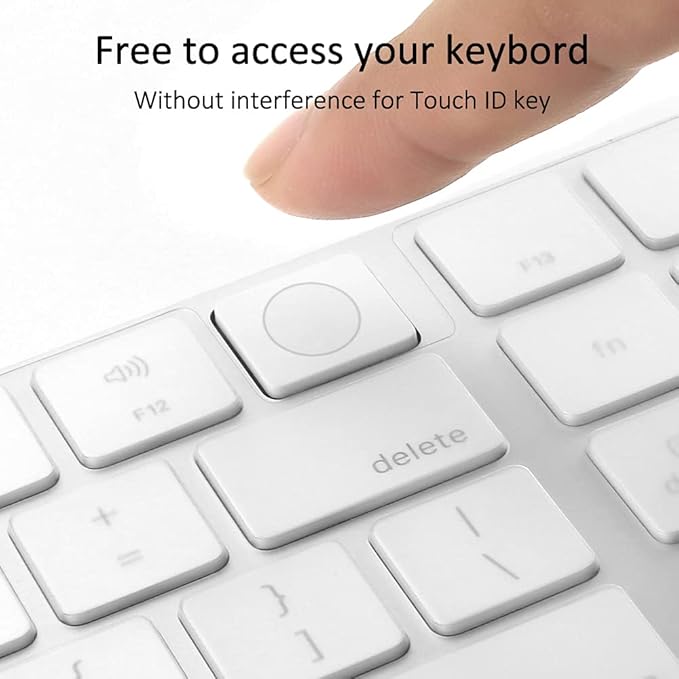 ProElife Ultra Thin Silicone Keyboard Cover Skin for 2022 Mac Studio & 2021 Apple iMac 24'' M1 Chip Magic Keyboard 2 with Numeric Keypad Touch ID A2520 Accessory U.S Enter Soft Protector, Transparent