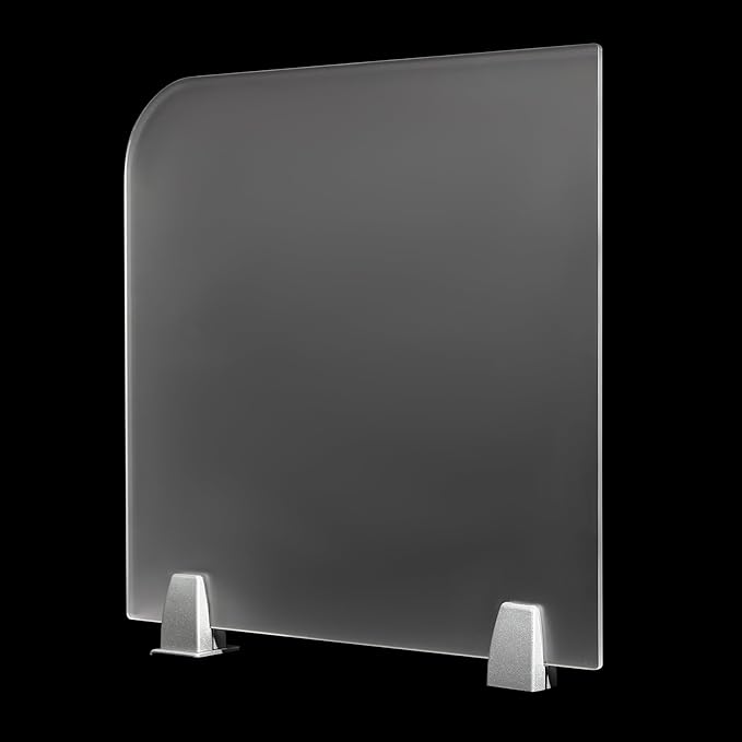 Desk Divider, 17" x 18" Desk Privacy Panel, Frosted Acrylic Office Partition, Table Divider with Clamps, Privacy Divider for Schools Office Call Centers Workstation
