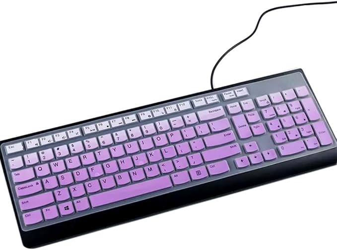 Ultra Thin Silicone Keyboard Protective Skin Cover Compatible with Lenovo 510 Wireless Keyboard GX30N81775 4X30M39458 KBRFBU71 EKB-536A SK-8823 ALO730S KU-1601 ALO510/520 (Ombre Purple)