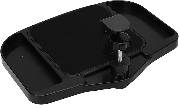 Clamp on Platform, Adjustable Under Desk Rotating Tray, Ergonomic Desk Extender with Multifunctional Storage Box for Office and Gaming Use